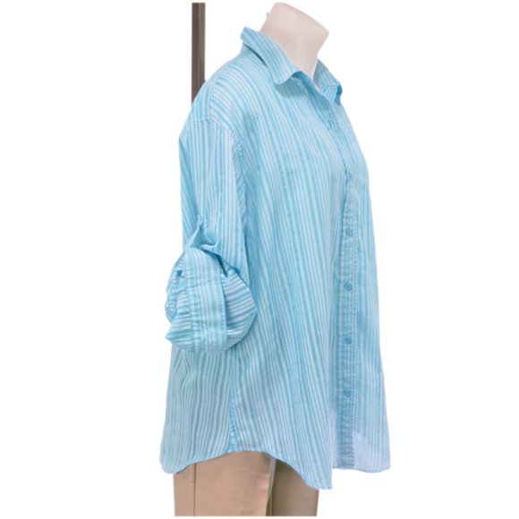 Jones Wear Sport Aqua Long Sleeve Button Up (XL) - Picture 1 of 3
